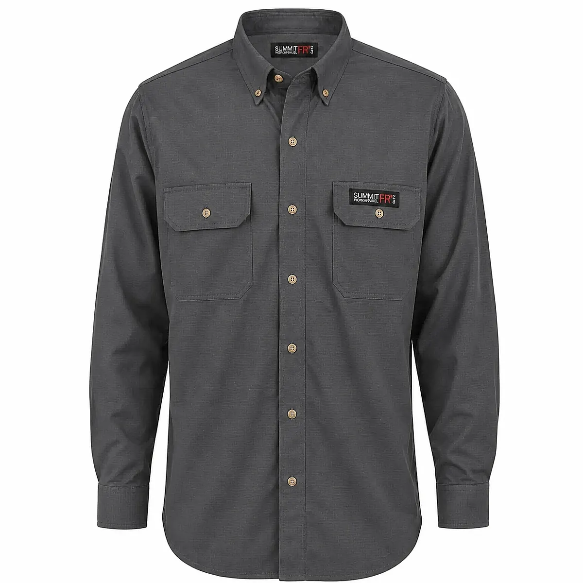 Summit Performance® Inherent Blend FR Shirt — Gray — front view