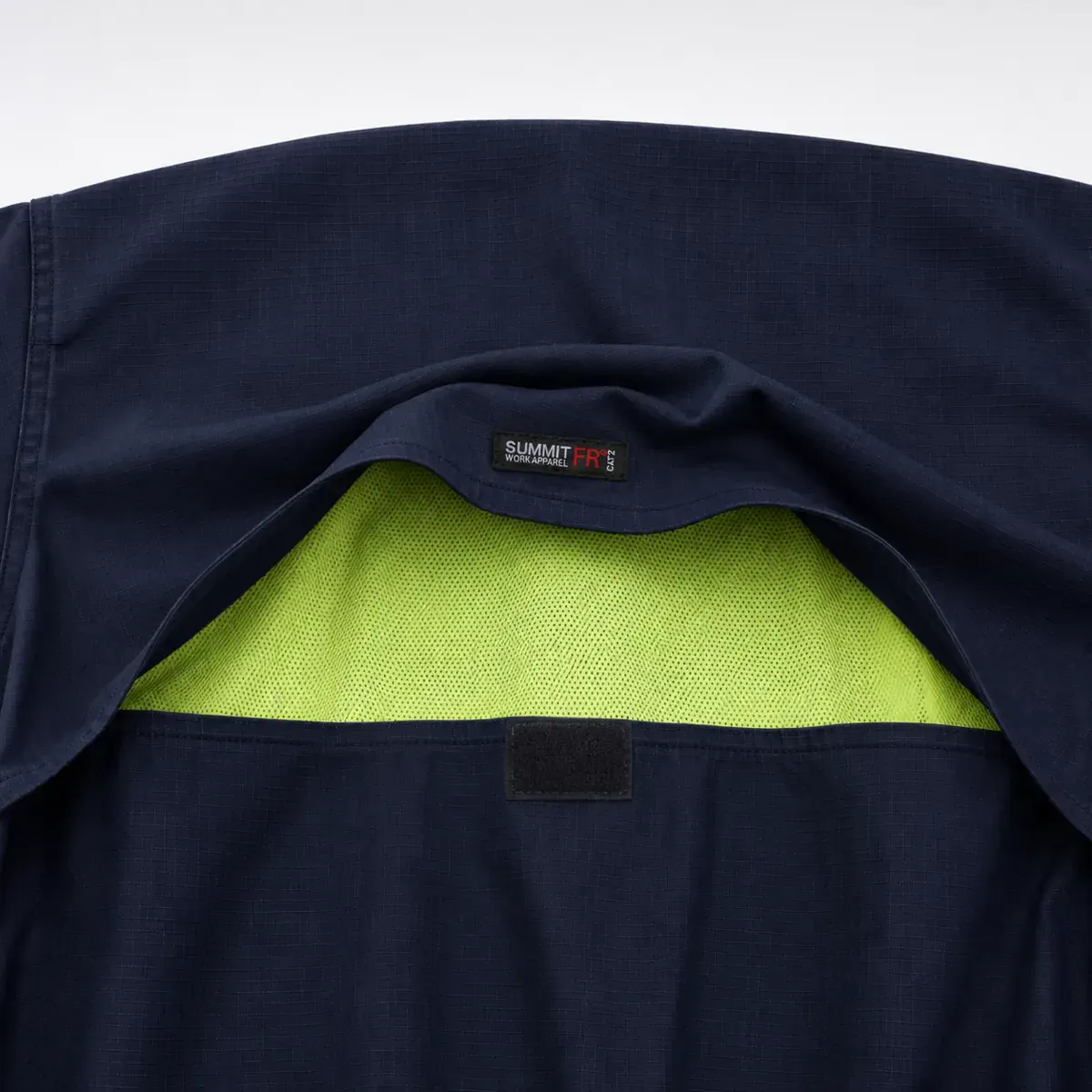 Summit Breeze® FR Triple Vented Cotton Shirt — Navy — Rear mesh