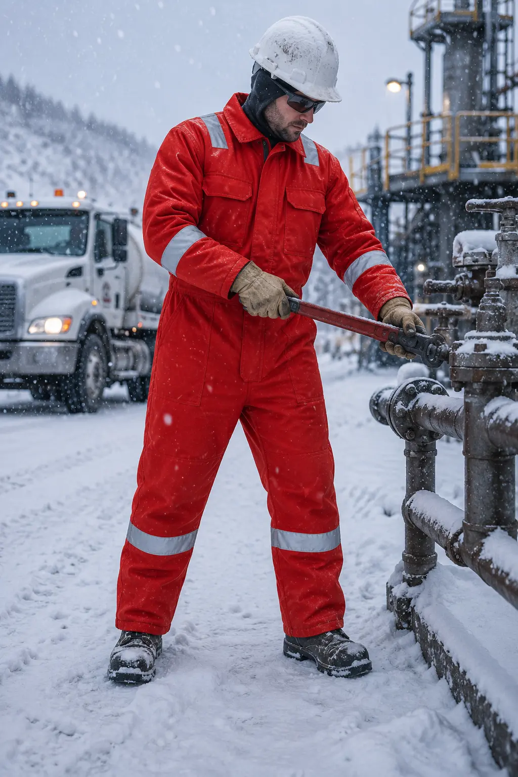 Summit Insulated Water/Wind Proof Coverall With Silver Reflective Tape — Worn
