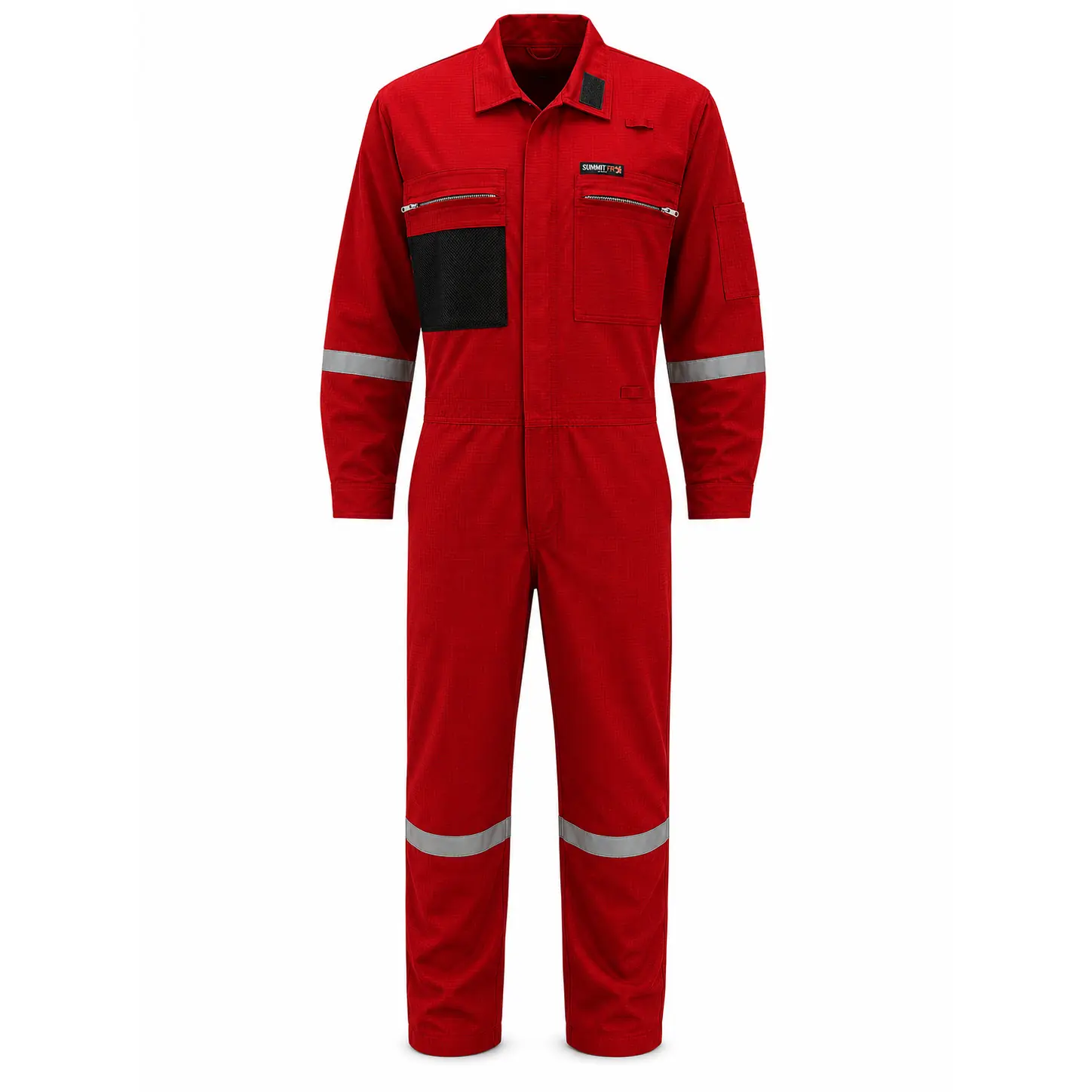 Summit Breeze® FR Vented Coverall — Inherent Blend, 5.5 oz. Ripstop, Reflective Tape, Red