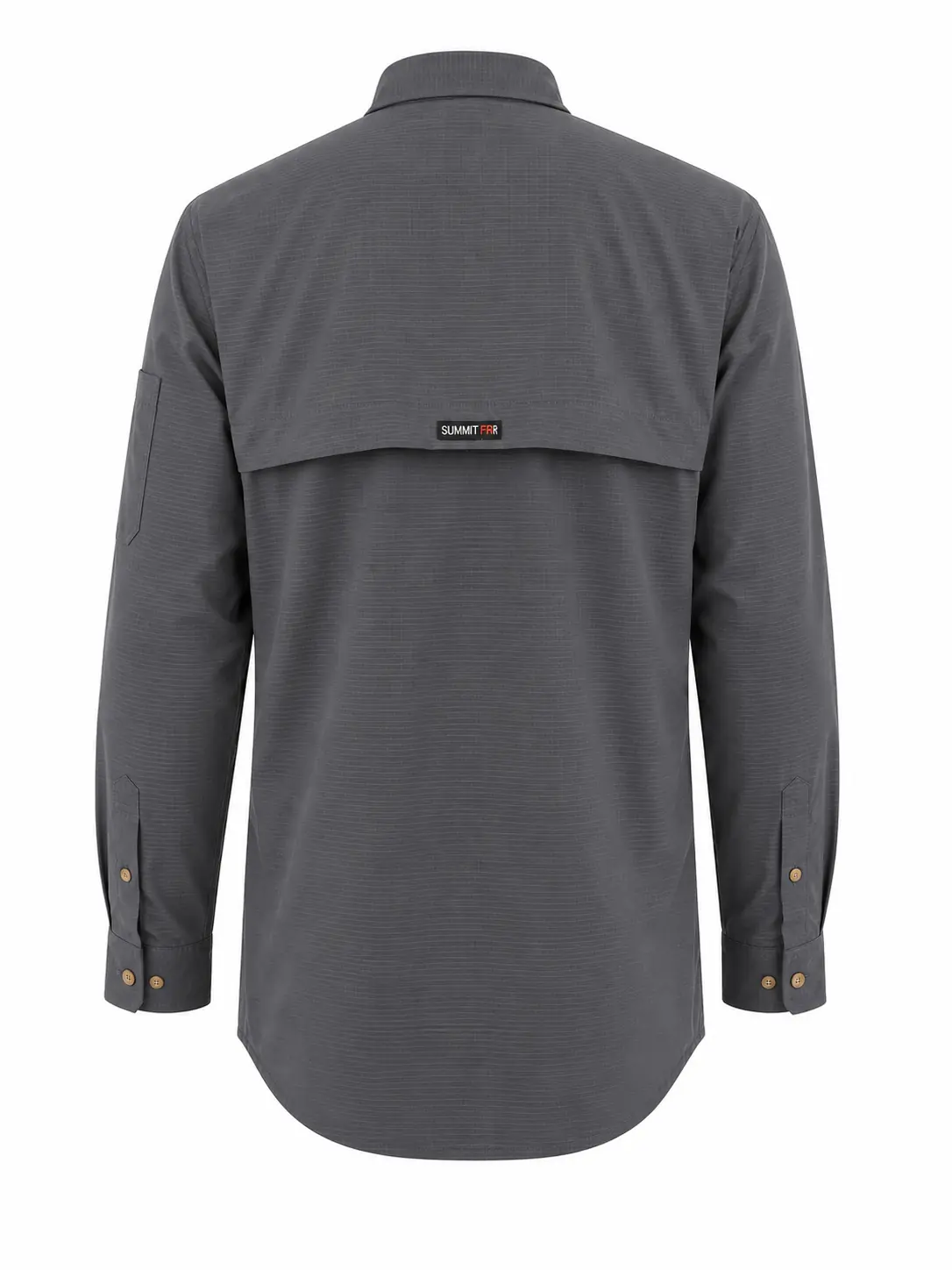 Summit Breeze® Inherent Blend Vented FR Shirt — Gray — Back