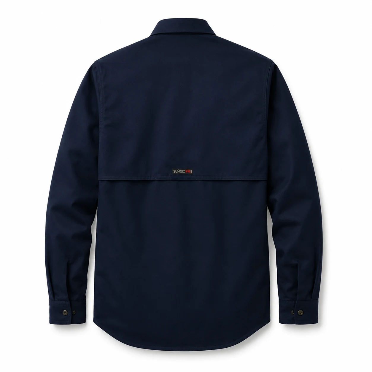 Summit Breeze® FR Vented Cotton Shirt — Navy — Back