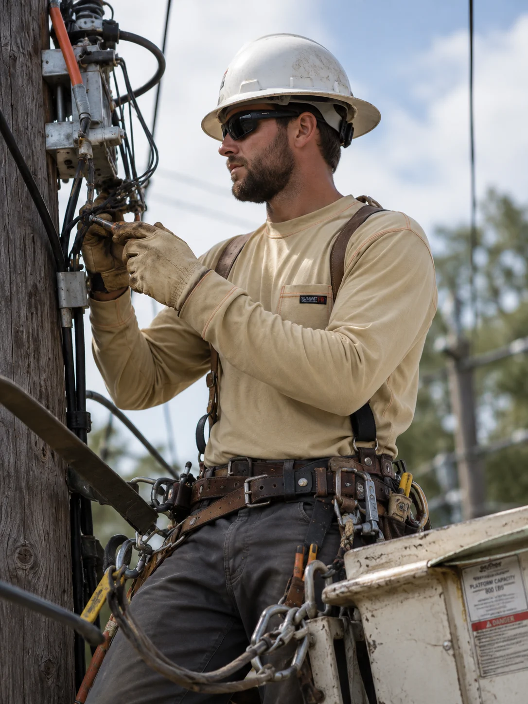 Summit Performance® FR Long-Sleeve T-Shirt — Tan — Worn