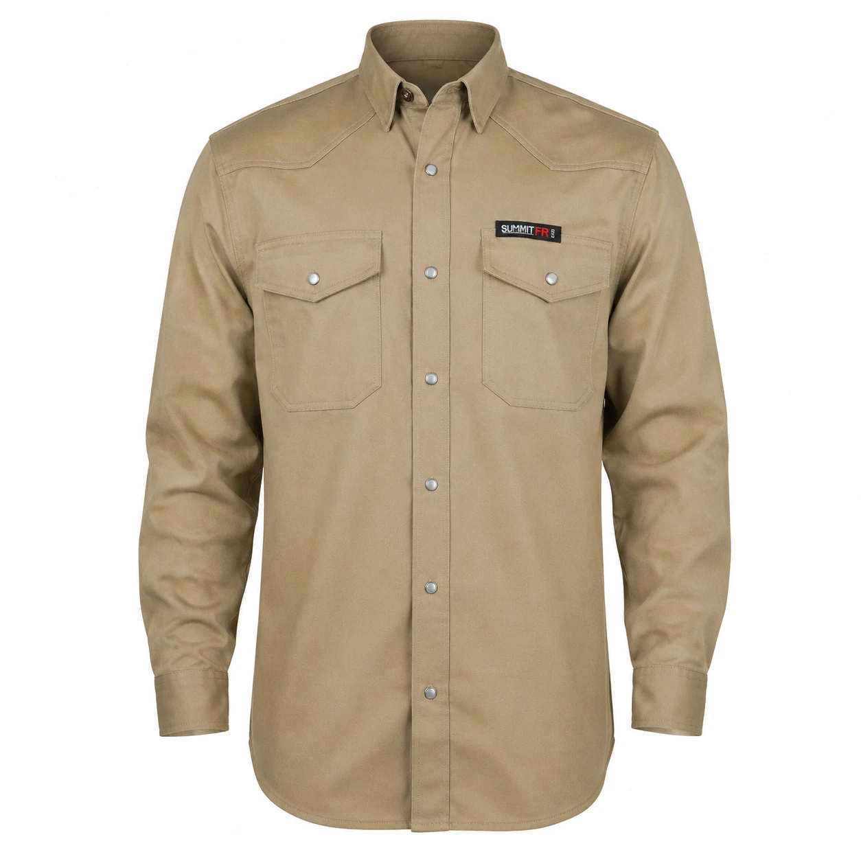 Summit Performance® FR Cotton Western Snap Front Shirt — Tan