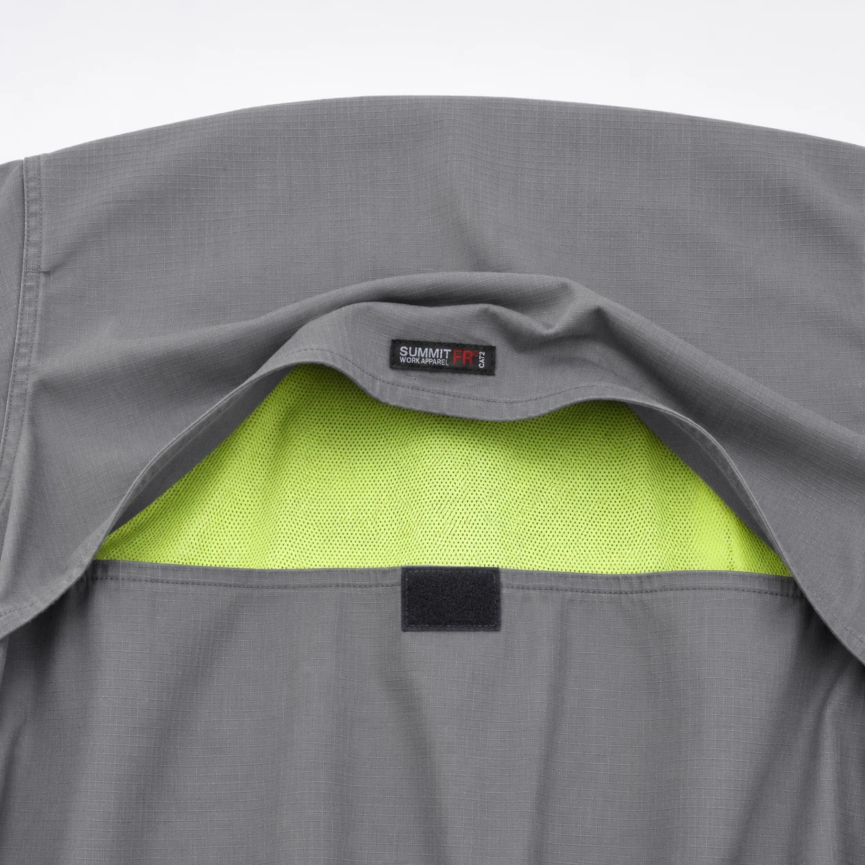 Summit Breeze® Inherent Blend Vented FR Shirt — Gray — Rear mesh