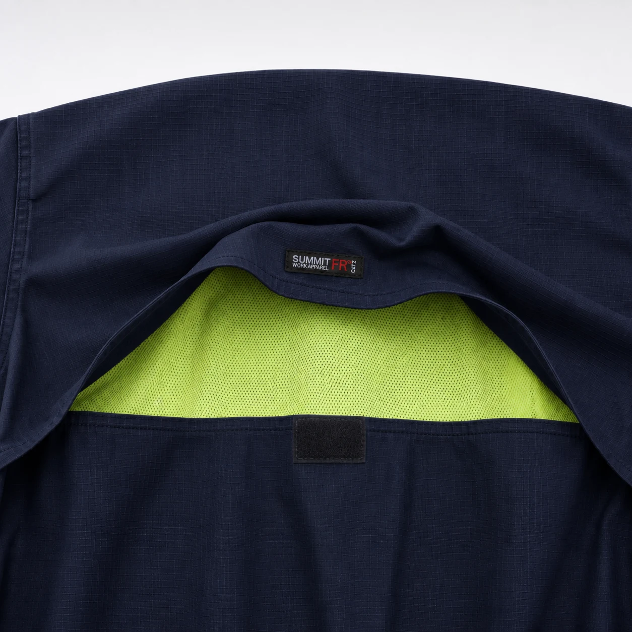 Summit Breeze® FR Vented Cotton Shirt — Navy — Rear mesh